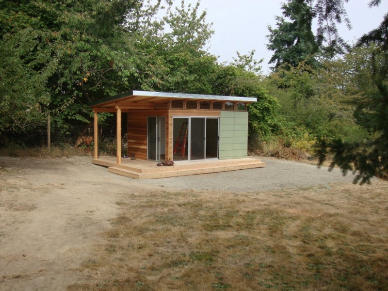 modern-shed pre-fab shed kit: 12' x 16' coastal - prefab