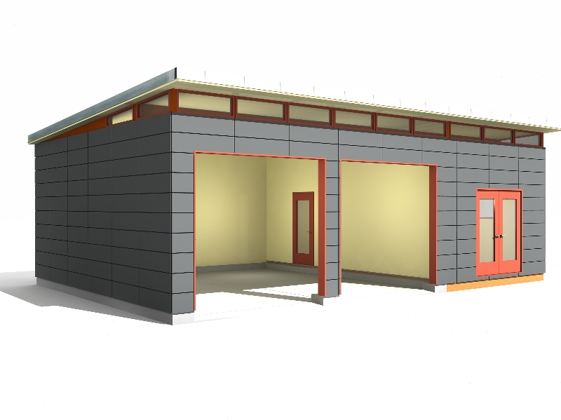 24' x 34' Garage &amp; Shop Modern-Shed Design - Westcoast 